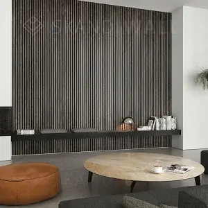 Lines wall rails - Gray oak - living room 2