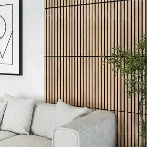 MINI - Natural oak - Wooden living room slats