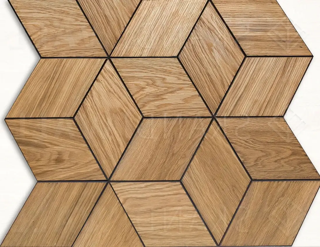 Wooden tile RHOMBUS Oak Camel 01