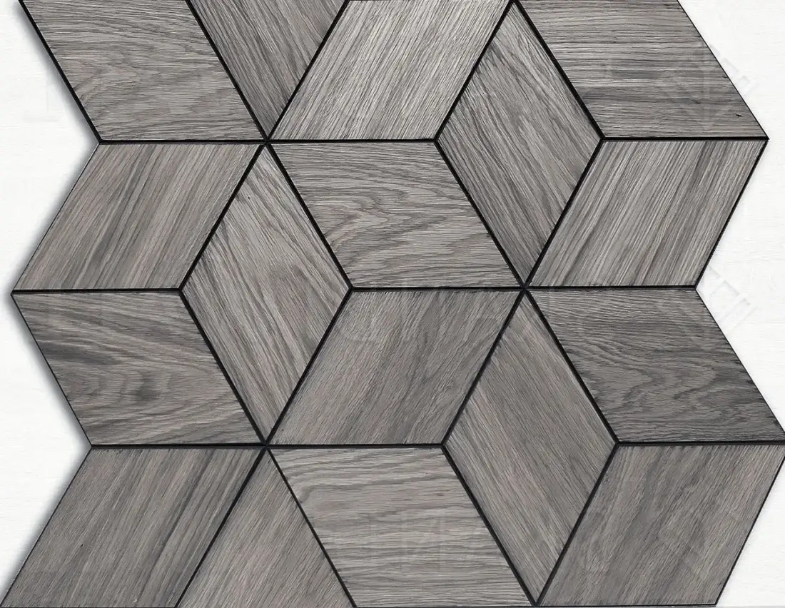 Wooden tile RHOMBUS Oak Gray 01