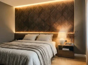 Wood panel Laurel Brown Bedroom 0426-01